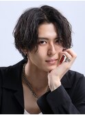 スーツ短髪ツーブロック束感モテる黒髪シークレットパーマゲツ