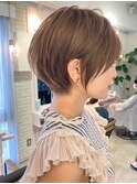 メルティカラー似合わせカットウェーブミディアムショートボブ