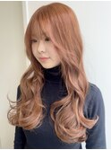 オレンジカラー　暖色カラー　ブリーチなしカラーベージュTS-57