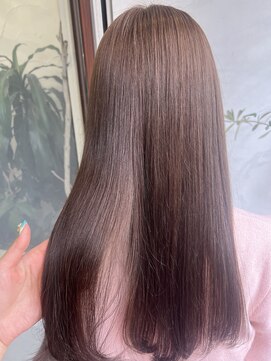 アン(Hair make un) ワンカラーでくすみブラウン