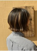 ボブヘアを生かすデザインに!ハイライトカラー♪