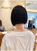 ◆ボブ/ミニボブ/ストレートヘア/縮毛矯正/黒髪/ぱつっとカット