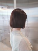 大人可愛い◎秋の暗めカラー透明感グレージュボブ