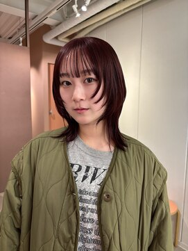 顔周りレイヤー×ワインレッド :北村