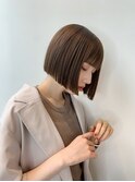 20代30代前髪あり切りっぱなしボブショートブリーチなしカラー