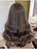 イメチェン ピンクベージュ 前髪　大人ガーリー 似合わせカット