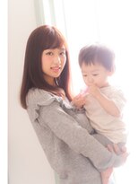 ヘアーアートシフォン 川口東口店(hair art chiffon)&nbsp;モーブカラー&セミウェットなワイドバングなくびれミディ 川口