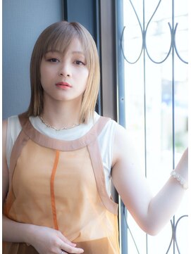 ヘアアンドメイク エジェリ(hair&make egerie) 【あえてストレート】切りっぱなしボブ3 インナーカラー 恵比寿