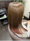 裾カラーピンク