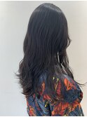 ロング×アッシュグレージュ