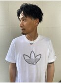 ローフェード×波巻きパーマ