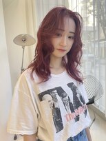 ハイブ 金沢(Hive)&nbsp;レイヤーカットピンクブラウンフェイスレイヤー小顔ヘア