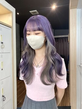 アジールヘア 赤羽駅南口店(agir hair) インナーカラーパープルカラーラベンダーカラーホワイトシルバー