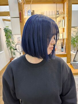 ギャラクシー ヘアードレッサーズ(galaxy hairdressers) 大人可愛いボブイルミナカラーネイビー