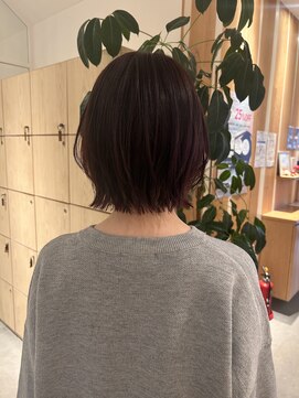 アドラーブル 万代店 (adorable) 小顔前髪外ハネレイヤーボブ大人可愛いチェリーブラウン