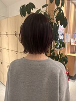 アドラーブル 万代店 (adorable) 小顔前髪外ハネレイヤーボブ大人可愛いチェリーブラウン