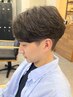 メンズカット+フェザーパーマ￥14520#宇都宮#岡本#眉毛#フェード#メンズサロン