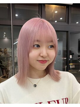 ノートエートル 西金沢(Nought etre) ホワイトピンク10代20代30代ハイトーンペールピンクブリーチ