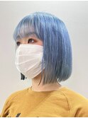 ダブルカラーミルクティーベージュカラーケアブリーチミニボブ