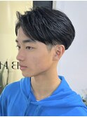 桑名メンズパーマメンズカットセンターパートメンズマッシュ緩め