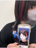 ミディアムウルフ×インナーカラー/ポイントエクステ
