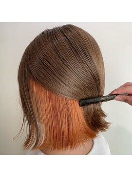 トゥーヘアー(too hair) インナーカラー×アプリコットオレンジ【西葛西】