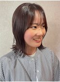 ミディアム　ミディアムレイヤー　セミディ　地毛風カラー