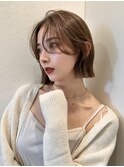 髪質改善縮毛矯正レイヤーカット顔周り前髪韓国ミニウルフ/大宮