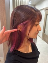 ヴェントフォンターナ(VENTO fontana) ピンクインナーカラー/ピンクブラウン/切りっぱなしボブ/ボブ
