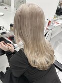 新潟ミルクティーベージュホワイトブロンド顔周りレイヤー韓国◆