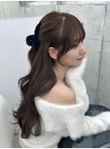 透明感ショコラカラー/顔周りカット/くびれヘア/寒色カラー/学割