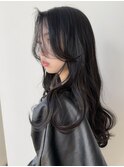 小顔カット 顔まわりカット 重めレイヤーカット センター分け