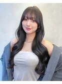くびれレイヤーシースルーバンググレージュカラー