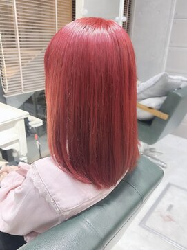 髪質改善カラー/レッドカラー/赤髪