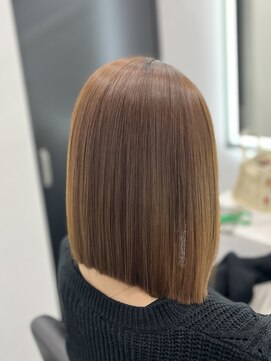 ピリオド 赤坂(Period.) ボブヘアーベージュカラー縮毛矯正髪質改善　赤坂見附