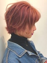 フラミューム 小田原(flammeum) カジュアル外ハネショート×ハイトーンピンク