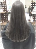 【ブリーチなし】透け感ヘアブルーアッシュグレイアッシュ