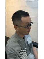メリケンバーバーショップ フクオカ(MERICAN BARBERSHOP FUK)&nbsp;かき上げヘアショートレイアーくせ毛風パーマコンマヘア88