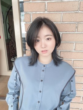 サロンドミルク 原宿(salon de MiLK) 【salon de MiLK 原宿】ミディアムウルフ×ハイライトグレー