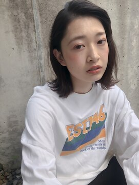 ロンドプランタン 恵比寿(Lond Printemps) ダメージレス大人アッシュカラー外ハネミディ【中居】