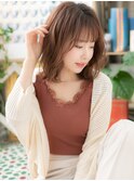 くせ毛風透け感パーマ小顔フレンチカジュアルc5戸頭20代30代40代