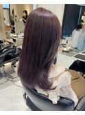透け感艶髪ラベンダーグレー/ブリーチなしダブルカラー