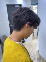 センターパート　メンズパーマ