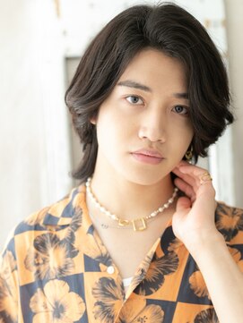 モッズヘア メン 新所沢店(mod's hair men) Cカールでルーズなかきあげバングメンズロングウルフb新所沢