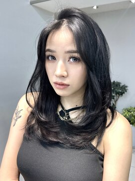 ヴェイン 渋谷(vain) ミディアムレイヤースタイル透明感カラー