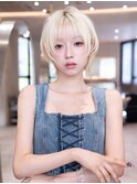 ショートカット/ボブカット/ハイトーン/顔周りカット/髪質改善