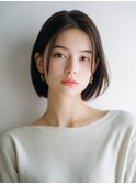 前髪顔まわりカット/外ハネボブ/丸みボブ/ショートボブ