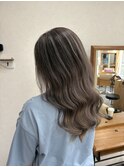 バレイヤージュ グレージュ ブリーチ2回