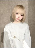 アイドルヘアハイミルクティーボブ