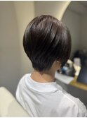 スモーキーブラウン×ショートボブ